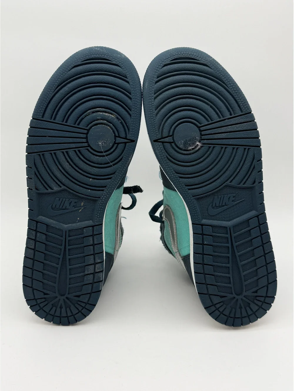 Nike Air Jordan 1 Mid Teal and Black Sneakers, Youth Size 6